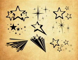 星光和五角星装饰PS笔刷