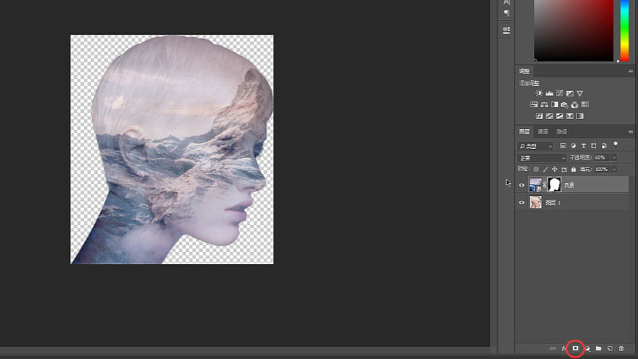 Photoshop制作创意的人像二次曝光效果