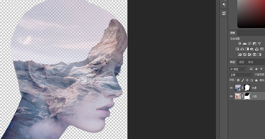 Photoshop制作创意的人像二次曝光效果