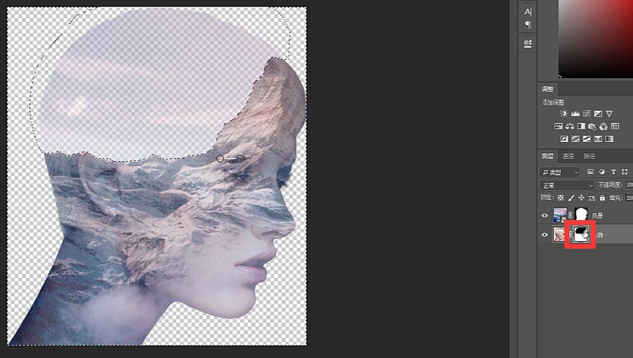 Photoshop制作创意的人像二次曝光效果
