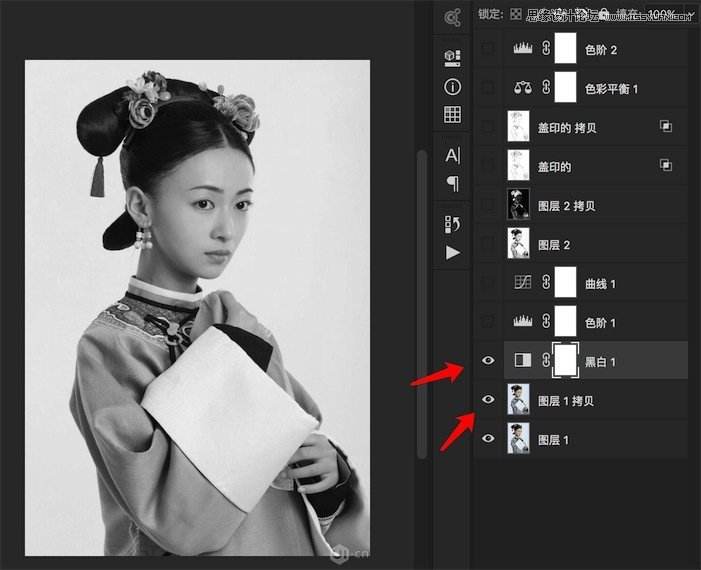 Photoshop制作人像照片唯美的工笔画效果
