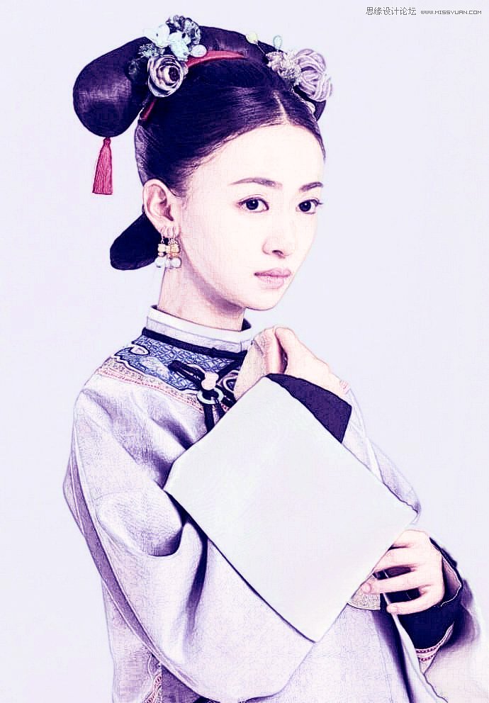 Photoshop制作人像照片唯美的工笔画效果