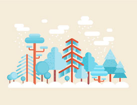 冬季插画：AI绘制唯美的冬季森林场景