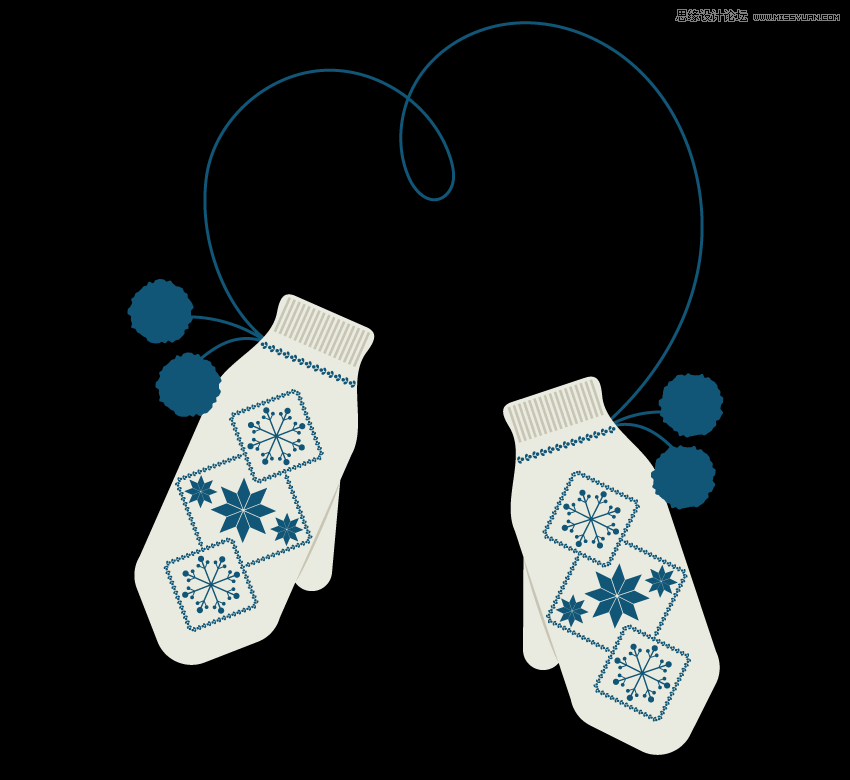 插画设计:用AI绘制连指手套插图