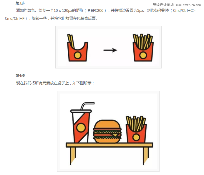 图标设计:使用AI绘制扁平化快餐图标