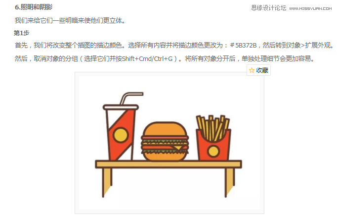 图标设计:使用AI绘制扁平化快餐图标