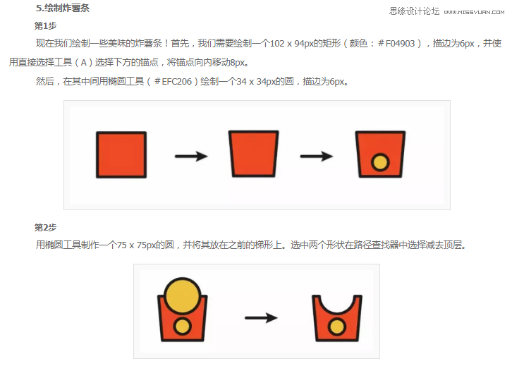 图标设计:使用AI绘制扁平化快餐图标