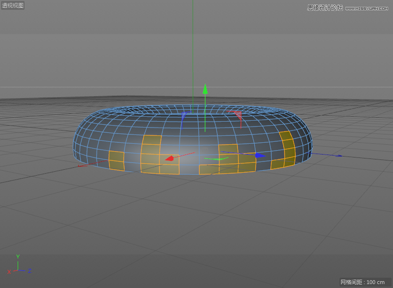 C4D详解甜甜圈美食的建模及渲染,PS教程   width="803" height="589" src="http://www.missyuan.net/uploads/allimg/190304/1546421157-10.png" /></p><p>5.在透视图模式下，选择面模式，使用实时选择工具，随意选择一些面。</p><img alt=