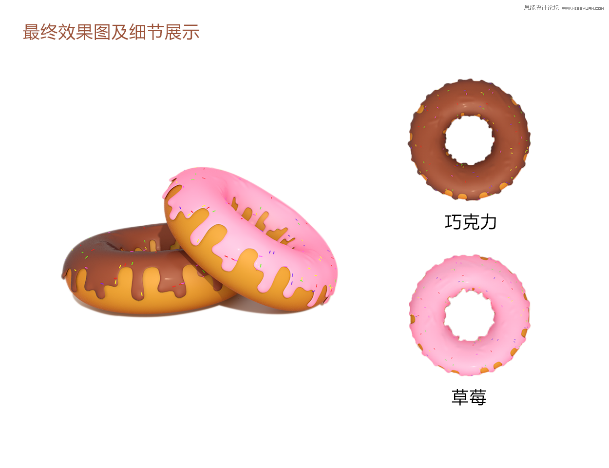 C4D详解甜甜圈美食的建模及渲染