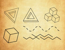 立方体和三角形几何形状PS笔刷