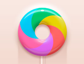 Photoshop绘制彩色的立体棒棒糖教程