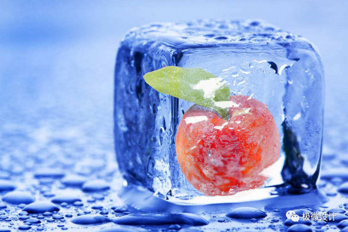 Photoshop合成溶解在冰块中的水果